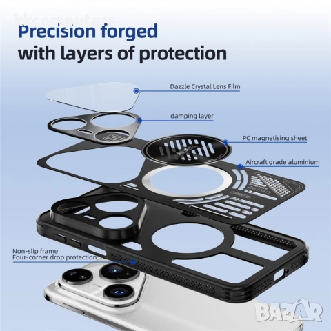 Huawei Pura 80 Pro / 80 Pro+ ABEEL Удароустойчив Aluminium Alloy + PC + TPU /Hollow Heat Dissipation, снимка 8 - Калъфи, кейсове - 51796462