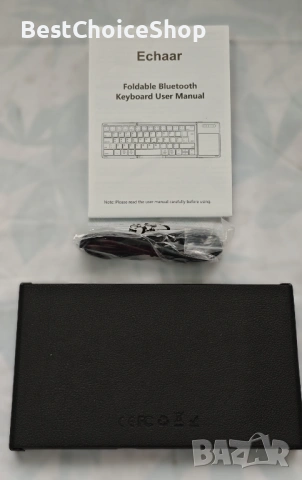 Сгъваема кожена Bluetooth клавиатура с тъчпад, снимка 3 - Клавиатури и мишки - 53201294
