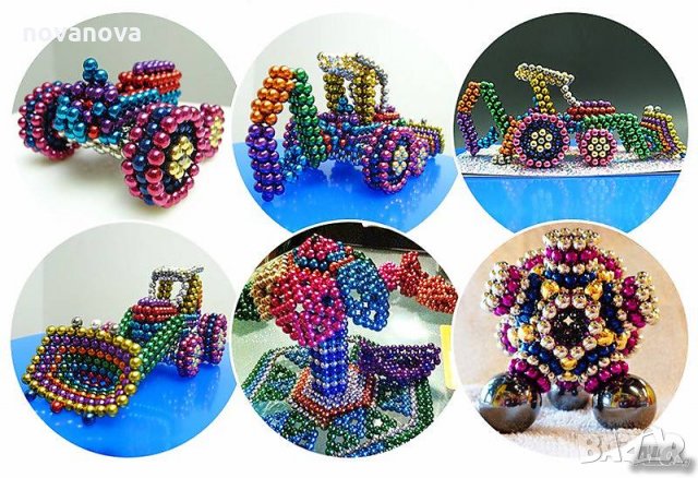 216 Магнитни Топчета (сфери) цветни 5 мм, в метална кутия, снимка 2 - Джаги - 31431309