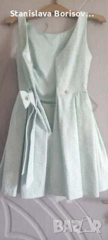 Къса рокля на Юнона цвят мента , снимка 2 - Рокли - 50308528