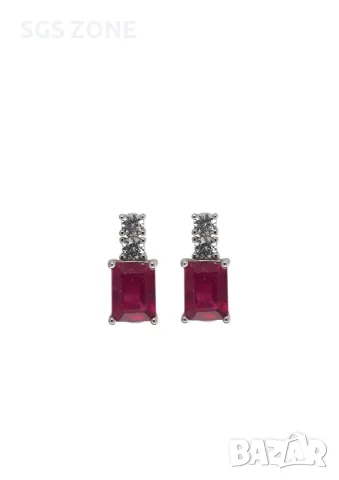 Сребърни Обеци с Изумруди/Рубини/Сапфири, снимка 8 - Обеци - 49918981