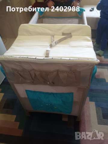 Сгъваема, преносима детска кошара на две нива + дюшек, снимка 3 - Мебели за детската стая - 44603515