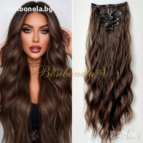 Екстеншън с клипс / Удължение за Коса /треса / треса с клипси , снимка 9 - Аксесоари за коса - 53034501