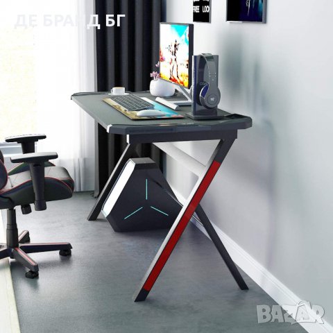 Геймърско бюро с RGB LED светлини DEULJ-1907, снимка 7 - Бюра - 35586475