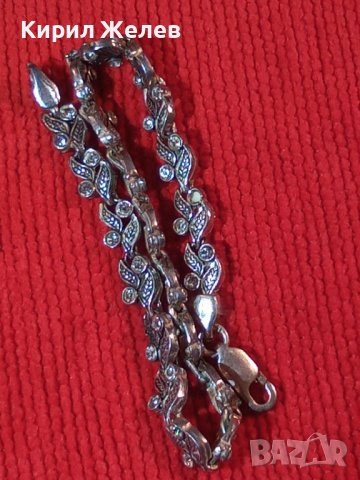 ФИНА СКЪПОЦЕННА ФЛОРАЛНА СРЕБЪРНА АРТ ГРИВНА СРЕБРО 925 с ФАСЕТИРАНИ ЦИРКОНИ 32651