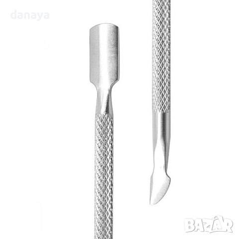 5692 Метален избутвач за кожички двустранен инструмент за маникюр, снимка 4 - Продукти за маникюр - 52891854