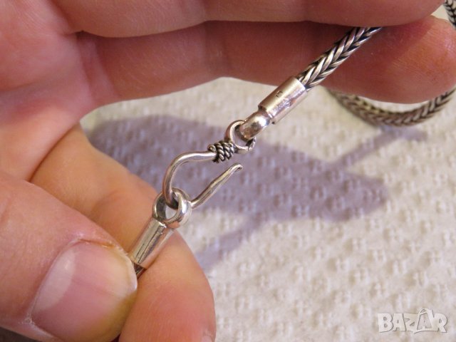 красив мъжки сребърен синджир, сребърен ланец -  здрава и солидна плетка сребро, снимка 6 - Колиета, медальони, синджири - 29931835