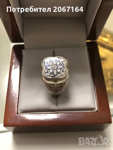 СССР сребърен пръстен Кубачи, снимка 9 - Пръстени - 50586616