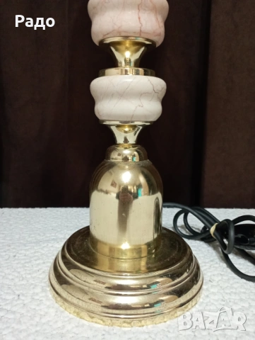 Голяма старинна красива лампа, снимка 2 - Настолни лампи - 43972944