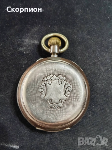 Швейцарски СРЕБЪРЕН джобен часовник 1901г. с позлата - 10 РУБИНА - ПРОМОЦИЯ, снимка 3 - Джобни - 48366603