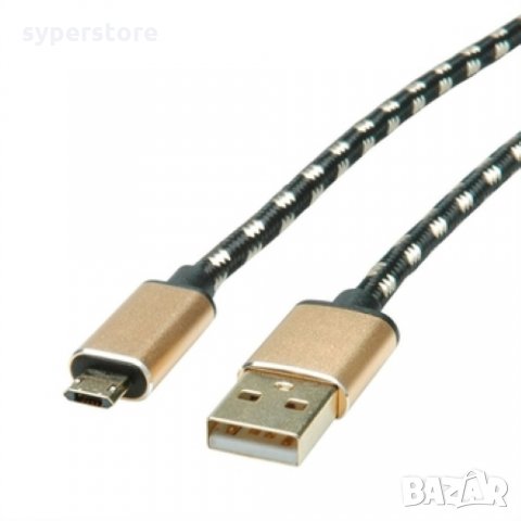 Кабел USB към Micro USB-B 2.0 Roline 11.02.8828 OTG Hi-Speed 1.8м USB to Micro USB-B M/M, снимка 1 - Кабели и адаптери - 31361306