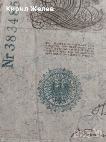 Райх банкнота - Германия - 1000 марки/ 1910 година - 17897, снимка 6 - Нумизматика и бонистика - 31019943