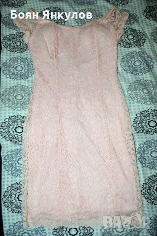 Розова дантелена рокля, снимка 1 - Рокли - 31894245