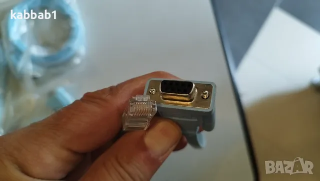 Кабел Cisco Console Cable, от RJ45 към DB9F, 1.8 м., син оригинален!, снимка 8 - Кабели и адаптери - 55935690