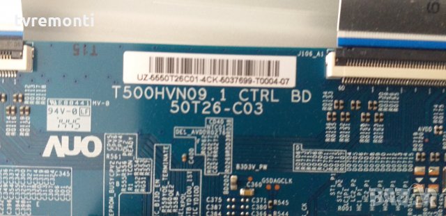 TCON BOARD T500HVN09.1 Ctrl BD,50T26-C03,, снимка 2 - Части и Платки - 29785386
