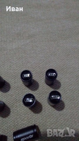 Висококачествени черни метални капачки за вентили винтили Ауди Audi , S line BMW M кола автомобил , снимка 4 - Аксесоари и консумативи - 30330805