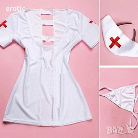 Еротичен костюм на медицинска сестра - Код K-1240, снимка 4 - Бельо - 44274907