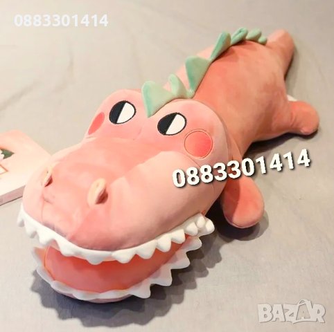 Плюшен крокодил Зелен Розов Двойка Крокодили Kawaii , снимка 4 - Плюшени играчки - 40588248