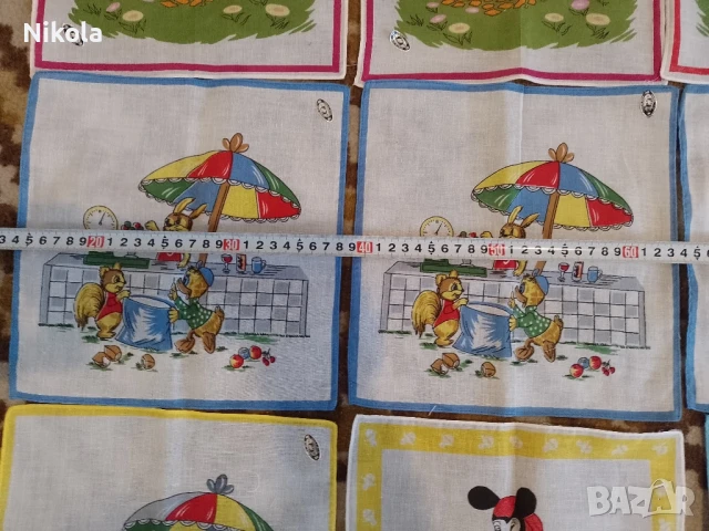 Винтидж памучни детски кърпички, снимка 2 - Пелени, памперси - 51151596