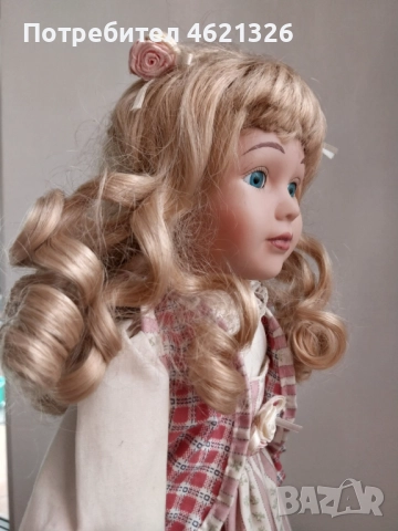 Винтидж порцеланова кукла като ново, ръчна изработка колекционерска, снимка 4 - Декорация за дома - 52155616