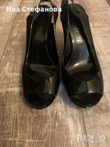 Уникални нови черни силиконови Kartell сандали на платформа , снимка 2 - Сандали - 36967450