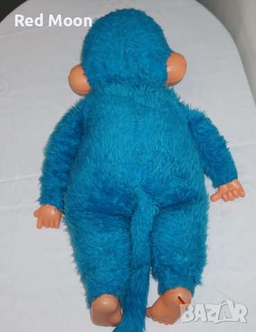 Колекционерска много рядка ГОЛЯМА плюшена играчка синя маймуна Мончичи 60см, снимка 2 - Колекции - 44225880