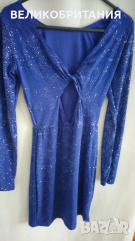 Дамска рокля лукс ,кралско синьо, на фирма Topshop   18 , снимка 7 - Рокли - 29455486
