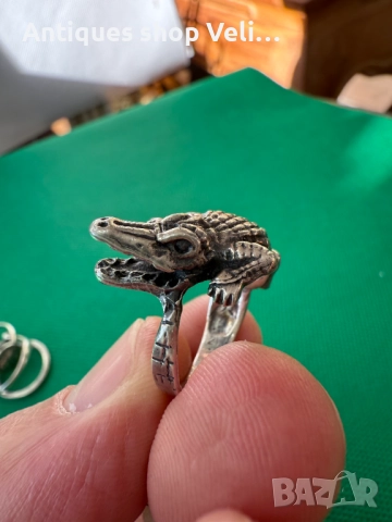Сребърен пръстен крокодил №7674, снимка 3 - Пръстени - 52629929