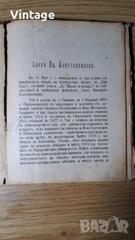 Рядко антикварно издание (1900 г.): "Алеко Константинов (биографийка)", Пловдив, снимка 3 - Антикварни и старинни предмети - 54063422