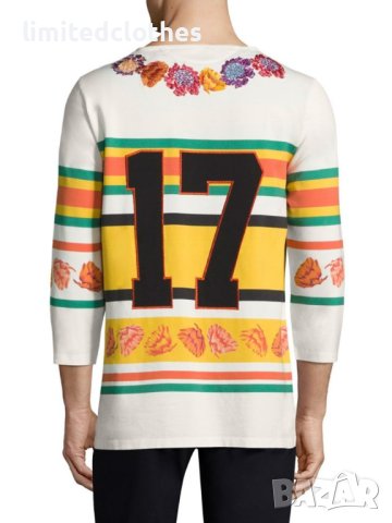 Paul Smith Embroidered Floral Peace Hockey Мъжка Блуза тип Пуловер size S, снимка 2 - Блузи - 42206569