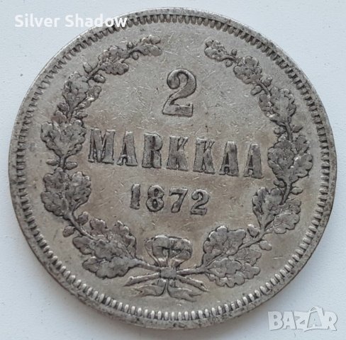 Монета Финландия 2 Марки 1872 г. Александър II  /5, снимка 1