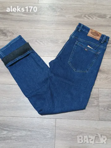 Ватирани мъжки дънки - сини