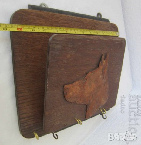 стара дървена стойка   - закачалка с куче, пано, поставка, бухалка, триколка, триколки, снимка 4 - Пана - 29185654