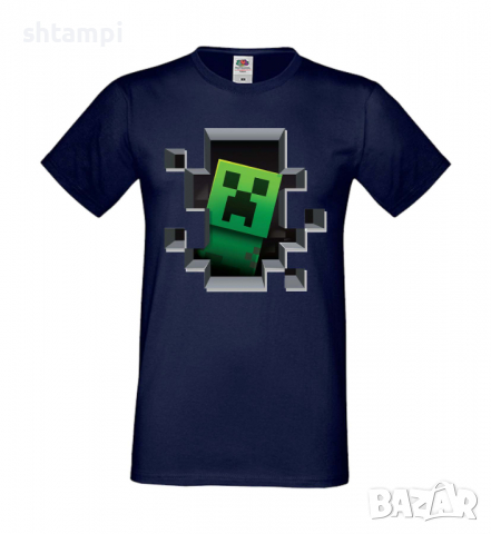 Мъжка тениска Creeper Face 4,Minecraft,Игра,Забавление,подарък,Изненада,Рожден Ден., снимка 11 - Тениски - 36492807