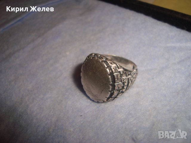 МАЙСТОРСКИ МАСИВЕН РЕТРО СРЕБЪРЕН АРТ ДЕКО ПРЪСТЕН ЛАКИРАНО СРЕБРО 925 СТИЛНО ОРНАМЕНТИРАН 28744, снимка 13 - Пръстени - 37300680