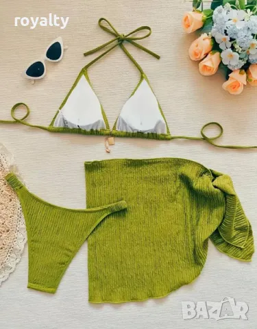 Дамски бански от три части Различни цветове , снимка 4 - Бански костюми - 49509650