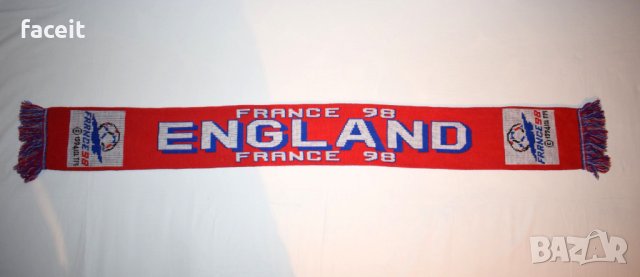 France 1998 - Световна купа - England - Уникален 100% ориг. шал / World Cup 1998 / Световно , снимка 1 - Футбол - 31182391