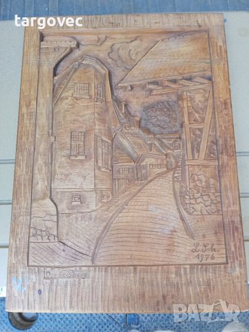 Уникално пано дърворезба датирано с подпис, снимка 4 - Антикварни и старинни предмети - 37466251