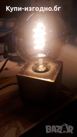 StarQ - дизайнерска лампа с бетонна сива основа , вкл крушка , внос Германия, снимка 2 - Настолни лампи - 31610360