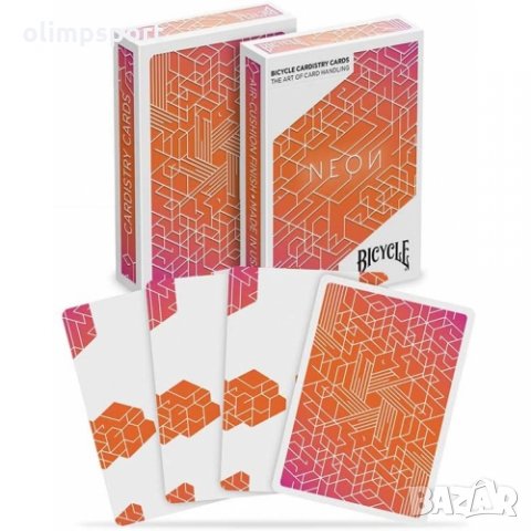 карти за игра BICYCLE NEON ORANGE BUMP нови  Колодата Bicycle Neon Orange Bump е специално създадена, снимка 2 - Карти за игра - 31476289