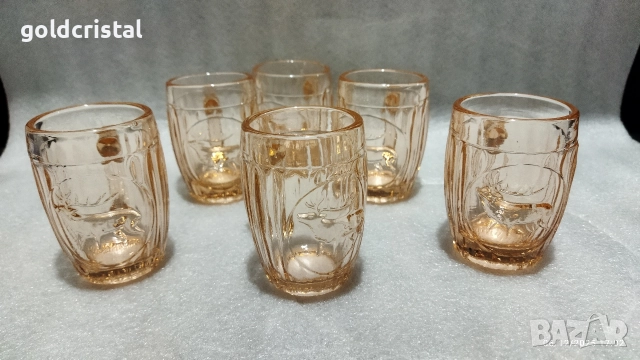 стари стъклени чаши цветно стъкло , снимка 7 - Антикварни и старинни предмети - 52673894