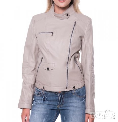Бежово дамско кожено яке марка Giorgio di Mare XL