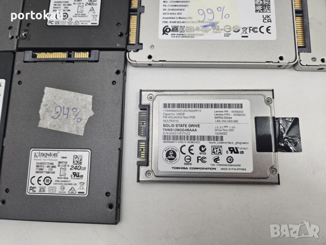 2.5" inch SSD SATA 240GB 250GB 256GB Intel Samsung Kingston Crucial, снимка 10 - Твърди дискове - 54012327