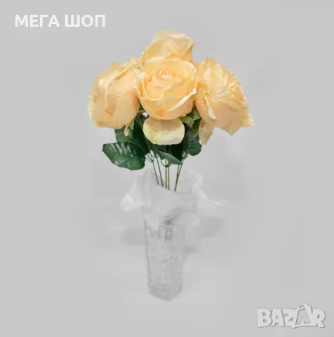 Елегантни изкуствени букети от рози – идеални за декорация и подарък, снимка 4 - Изкуствени цветя - 50346378