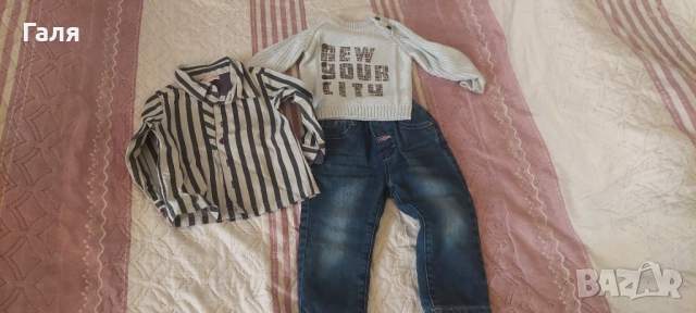 Бебешко зимно яке с качулка Adidas + дънки , блуза и риза//Детско/бебешко яке Kenvelo за ръст 90 + , снимка 3 - Бебешки якета и елеци - 52331098