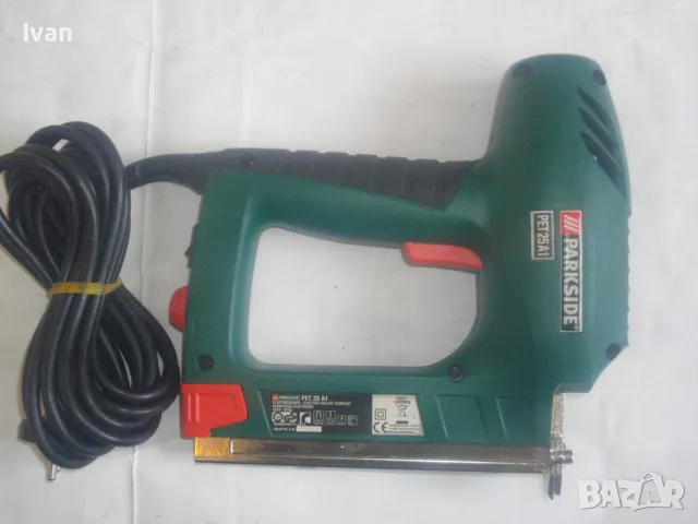 ЗА ЧАСТИ ЗА РЕМОНТ КАТО НОВ НЕМСКИ 2013г. ЕЛ.ТАКЕР PARKSIDE PET25A1 КОМБИНИРАН СКОБИ ПИРОНИ ДО 32мм , снимка 9 - Други инструменти - 49521485