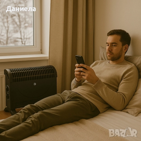 Конвекторен отоплител Rosberg – 2000W, 3 степени, с вентилатор, защита от прегряване, черен, снимка 3 - Други стоки за дома - 51812386