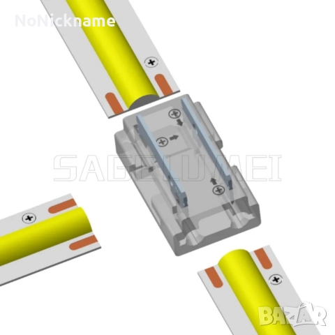 10бр. 2-пинов COB конектор за LED лента 8в1 за PCB LED лента с ширина 8мм L/T/X форма, снимка 6 - Лед осветление - 52610949