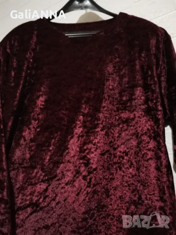 СТРАХОТНА ВИНЕНА ТУНИКА КАДИФЕ 2XL-3XL, снимка 4 - Туники - 38719847