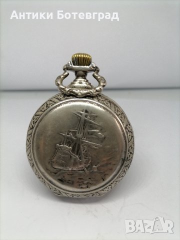 голям сребърен джобен часовник , снимка 4 - Антикварни и старинни предмети - 44288727